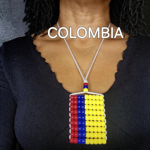Colombia Flag Car  Mirror Danglers/Necklace - Picture 3 of 4
